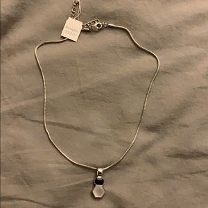 Lia Sophia silver black and white gem necklace